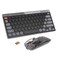Fmouse Compact Wireless Keyboard Transparent Mouse Combo, Black