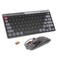 Fmouse Compact Wireless Keyboard Transparent Mouse Combo, Black