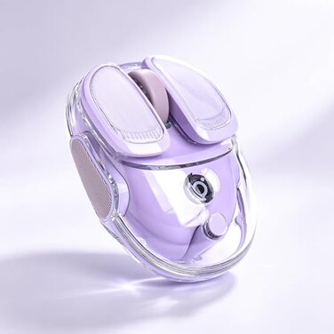 Mikiby Q9 Wireless Computer Mouse, 2.4G/BT Silent Mouse,4800 Dpi(Purple)