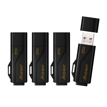 Mmoment 128GB 4-Pack USB Drives, Mu G03 Black USB 3.2, up to 100MB/s Read