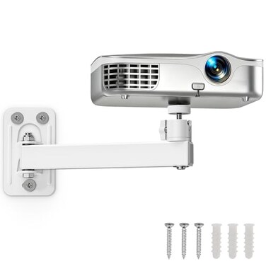 Baishun Projector Stand, Projector Wall Mount with 1/4-Inch Thread, White