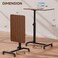 Gtplayer Small Standing Desk, 24 Inches Foldable Mobile Rolling Laptop PC Table with Lockable Casters, Adjustable Height Overbed Bedside Table Computer Workstation for Home Office, Walnut-Foldable