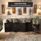 Red Lantern 2 Ft. Short Bamboo Wave Screen - Black