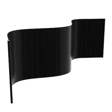 Red Lantern 2 Ft. Short Bamboo Wave Screen - Black