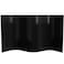 Red Lantern 4 Ft. Short Bamboo Wave Screen - Black