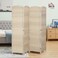 Homcom 4 Panel Room Divider 6 Ft Privacy Screen Hand-Woven Washed Oak