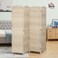 Homcom 4 Panel Room Divider 6 Ft Privacy Screen Hand-Woven Washed Oak