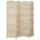 Homcom 4 Panel Room Divider 6 Ft Privacy Screen Hand-Woven Washed Oak