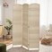 Homcom 3 Panel Room Divider 6 Ft Privacy Screen Hand-Woven Washed Oak