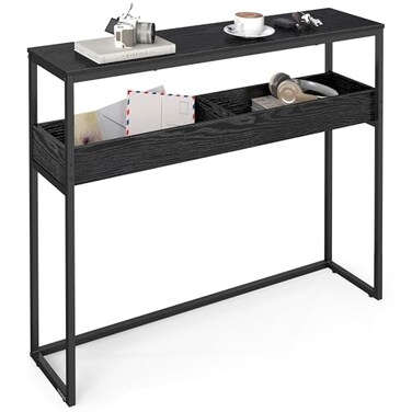 Vasagle 39.4 Inches Console Table, Narrow Sofa Table, 2-Tier