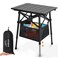 Audoyon Folding Camping Side Table, Adjustable Height 14.2 &amp; 18.9 In