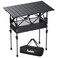Anbte 2FT Small Roll up Camping Table, Aluminum Portable, 25 X 16, Black