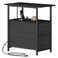 Somdot Narrow End Table with Charging Station, 2 Drawers, Slim Side Table