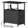 Somdot Narrow End Table with Charging Station, 2 Drawers, Slim Side Table
