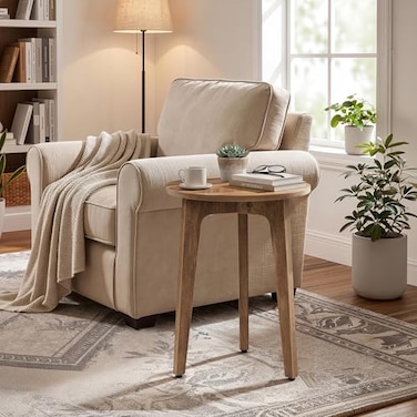 Vasagle Side Table, 1-Tier Small Round End Table, Nightstand