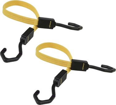 Stanley 24" Premium Flat Bungees with Self Centering X-Large Hooks, 2 Pack