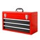 Big red Metal Tool Box, 20.5-inch, Portable Metal Tool Box with 3 Drawers
