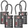 Forge Open Alert Tsa Approved Luggage Locks, Black, 4 Pack Locks.