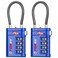 Forge Open Alert Tsa Approved Luggage Locks, Blue, 2 Pack Locks.