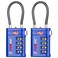 Forge Open Alert Tsa Approved Luggage Locks, Blue, 2 Pack Locks.