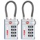 Forge Open Alert Tsa Approved Luggage Locks, Black, 2 Pack Locks