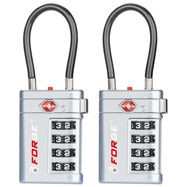 Forge Open Alert Tsa Approved Luggage Locks, Black, 2 Pack Locks