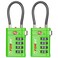 Forge Open Alert Tsa Approved Luggage Locks, Green, 2 Pack Locks.
