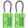 Forge Open Alert Tsa Approved Luggage Locks, Green, 2 Pack Locks.