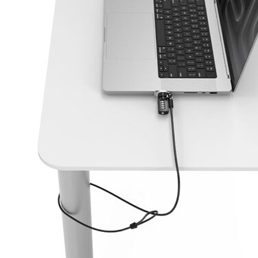Compulocks Ledge Lock Adapter for Macbook Pro 16" M1, M2, M3, M4, M5 with Combination Cable Lock Silver
