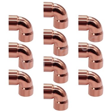 Joywayus 10 Pack 3/8" Copper Sweat Solder Elbow Coupling