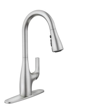 Moen Leesi Stainless Pulldown Kitchen Sink Faucet with Power Boost, Transitional Kitchen Faucet, One-Handle Single Hole High Arc, Easy Installation, Spot Resist Finish, 87448SRS