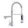 Aimadi Chrome Kitchen Faucet with Pull Down Sprayer, Dual Spout Design