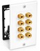 Diytech 4 Speaker Wall Plate with Gold Plated Binding Posts