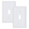 Treewell 2-Pack Zinc Alloy Single Toggle Light Switch Cover Plate, Solid Wall Plate