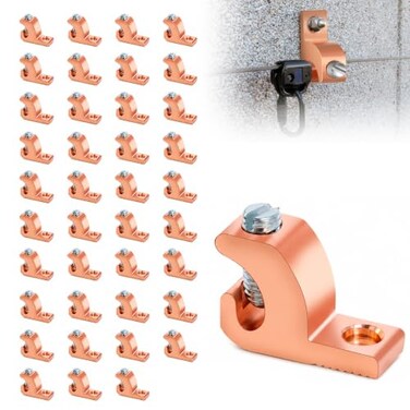Swess 40-Pack Pool Bonding Lug, Solid Copper Lay-in Connector for 4-14 Awg Wire