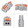 Shutao 10PCS 1 in 2 Lever Wire Connector Compact Diy Quick Connect Push-in Splitter Cable Splicing Butt Terminal Block Connectors - Mini Electrical Wire Splice 1 in 2 Out