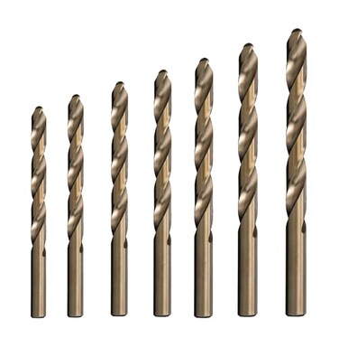 Drill America 7 Piece Cobalt Drill Bit Set, Plastic Pouch Case, Dwdco Series
