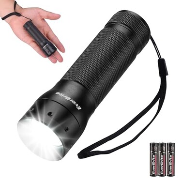 EverBrite Mini Flashlight, Zoomable 350LM LED Flashlight, Black
