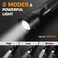 EverBrite 2500LM Edc Rechargeable Flashlight with 3 Modes, Zoomable