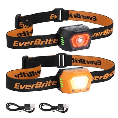 EverBrite 2-Pack Headlamp, Rechargeable LED Waterproof Headlight