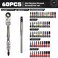 Geinxurn 60PCS 180 &deg; Pivoting Flex Head T-Handle Ratchet Wrench Set, 72-Tooth 1/4" Reversible Ratchet with Extension Bar, Socket Adapter &amp; 1" Impact Screwdriver Bits (Phillips/Torx/Hex) for Diy