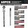 Geinxurn 60PCS 180 &deg; Pivoting Flex Head T-Handle Ratchet Wrench Set, 72-Tooth 1/4" Reversible Ratchet with Extension Bar, Socket Adapter &amp; 1" Impact Screwdriver Bits (Phillips/Torx/Hex) for Diy