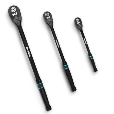 Duratech 3-Piece Extra Long Drive Ratchet Handle, 90-Tooth Ratchet Wrench