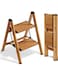 Soladder 2 Step Ladder, Lightweight Folding Step Stool, Woodgrain
