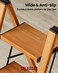 Soladder 2 Step Ladder, Lightweight Folding Step Stool, Woodgrain