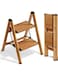 Soladder 2 Step Ladder, Lightweight Folding Step Stool, Woodgrain