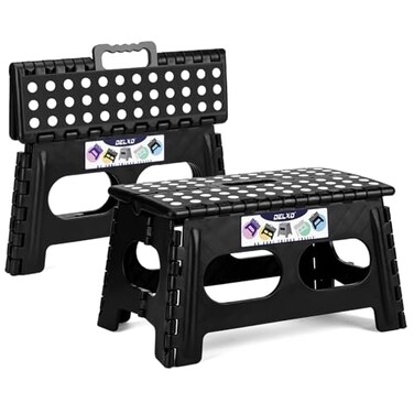 Delxo Folding Step Stool 9 Inch 2 Pack,300 Lbs Step Stool for Kids&amp;Adults