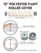 Rollingdog 12 Inch Paint Roller Covers Large Paint Roller Sleeves