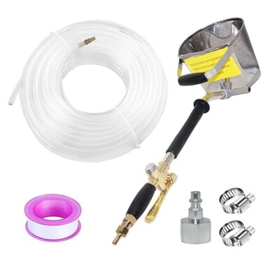 Joywayus Air Stucco Cement Texture Hopper Sprayer with Air Hose Plaster Wall Plastering Tool 4 Jets House Paint