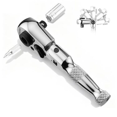 Workpro 1/4" Drive Stubby Ratchet, Reversible Direction Switch, Crmo Alloy